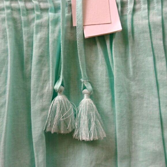 Vineyard Vines teal blue Flutter sleeve boho tassels dress - Picture 4 of 11